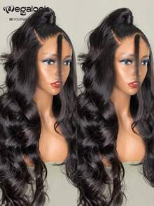 MEGALOOK 250% Density 13x6 Glueless Body Wave 100% Human Hair With Drawstring Beginner Friendly Pre-Plucked Natural Hairline Parting Every Where Breathable Cap Wigs Seamless Fit All Skins - SNatural - View 1