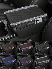 1pc Car Center Console Armrest Storage Organizer Box, Universal PU Leather Armrest Cover With Storage Box, 2 Cup Holders, Phone Holder, Tissue Box And Side Pocket, Suitable For SUV, Sedan And Truck Car Interior Center Console Pad - A2 - View 1