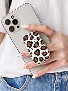 1 PIECE Personalized Leopard Print Spring Mechanical Phone Case Pull-Out Stand Adhesive Type, Portable Extendable Pull-Out Phone Stand, Lightweight Portable Phone Support, Suitable For Home Office, Outdoor Travel, Atmosphere, Festival Gifts, Small Gifts For Occasions, Compatible With IPhone 11, 12, 13, 14, 15, 16, 17, 18, Pro Max - Multicolor - View 2