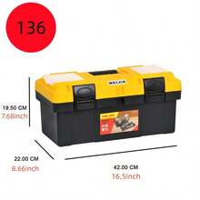 Empty Plastic Tool Box With Removable Tray, Portable Handheld Hardware Storage Case For Home Repair Workshop Garage Tools Organizer, No Tools Included - Yellow - View 8