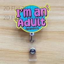 Retractable D-Shaped Badge Reel, Cute Cartoon Design, Nurse Hospital ID Badge Holder Lanyard, Office Use, 1pc - A - View 4
