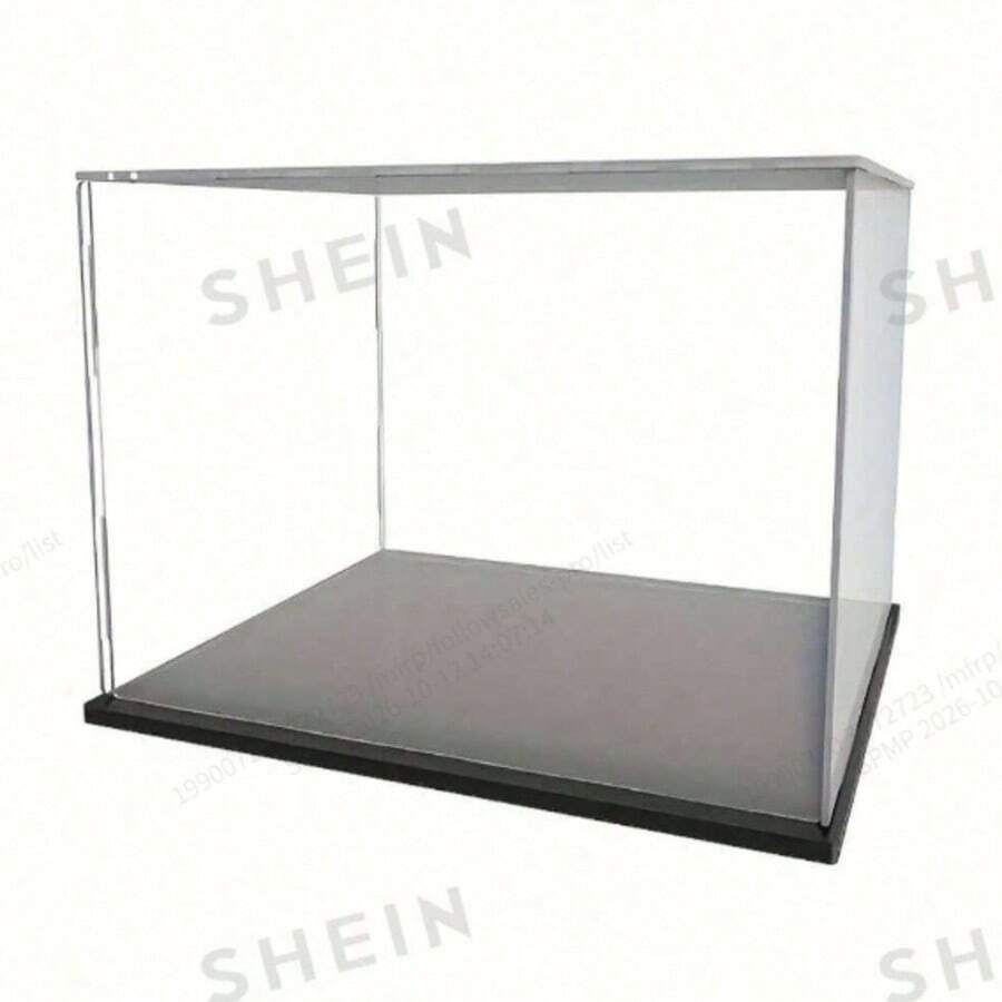 1pc Transparent Acrylic Display Box, Multiple Sizes, Plastic Assembly Dust-Proof Display Case With Matte Black Base, Suitable For Action Figures, Collectibles, Souvenirs, Statues, Models - 1PC - View 1