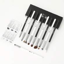 DUcare Set 10 Kuas Makeup Eyeshadow Essential untuk Presisi, Membaurkan, Memperindah Lipatan Mata & Menyorot Mata - Hitam dan Putih - View 2