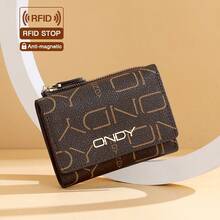 ONDY Ví đựng thẻ nữ chống trộm RFID cài nút - ví mini gấp ba phong cách Giáng Sinh, chất liệu da nhân tạo, chống trộm RFID unisex, ví đựng xu/giá đựng thẻ ID cài nút, phù hợp cho cặp đôi/công việc/du lịch/hẹn hò, ví đựng xu thiết yếu - Nhiều màu - Xem 9