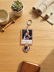 4pcs MC'r Band Musicians Music Player Frame Aesthetic Acrylic Keychains, Q Version Pendant, Backpack And Car Key Decoration, Rock Band Fans, Q Version Anime Musician, Music Interface Aesthetic And Cute Double Layer Pendant Gift - Multicolor - View 9