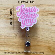 Retractable D-Shaped Badge Reel, Cute Cartoon Design, Nurse Hospital ID Badge Lanyard, Office Use, 1pc - A - View 2