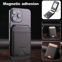 Unisex Magnetic Phone Card Holder, Holds 5 Cards, Phone Stand, Convenient, RFID Blocking, Holiday Gift - Black - View 1