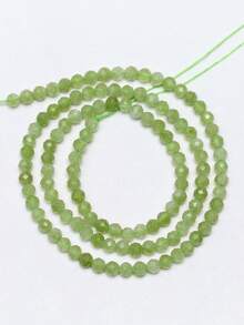 1 Untai Manik-manik Peridot Batu Alam Bulat Berfaset 2/3/4mm, Manik-manik Pengatur Jarak untuk Pembuatan Perhiasan DIY Gelang Kalung Aksesoris - MultiWarna - View 12