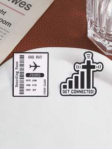 Christian Enamel Pin Set, Cross Signal And Jesus Boarding Pass Design Brooch, Fashion Lapel Badge For Bag, Hat And Clothing Decor - Multicolor - View 10
