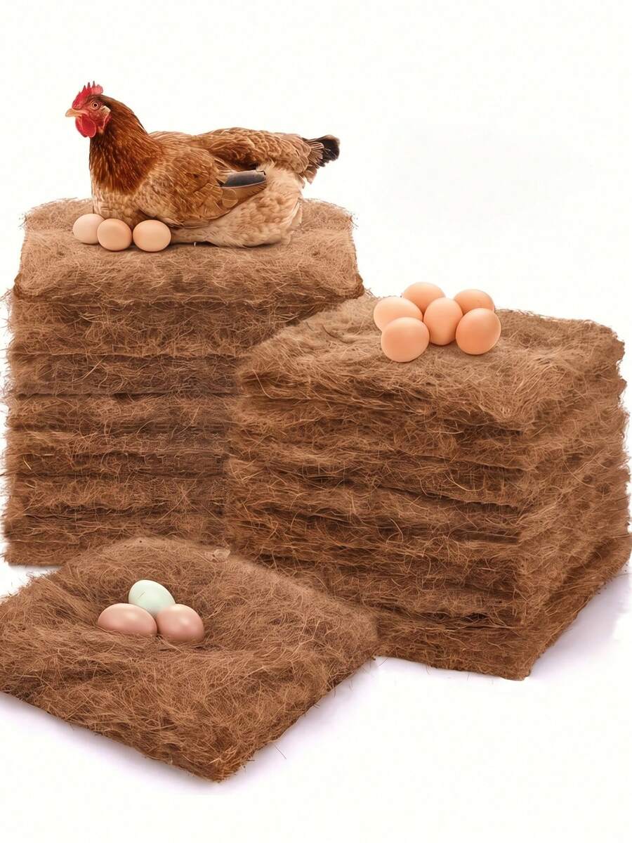 4/6/8 Pack Chicken Nesting Pads, Artificial Grass Mats, Washable And Durable, For Indoor And Outdoor Use, Suitable For Chickens And Pets, Fits Most Chicken Coops And Nesting Boxes, Pet Supplies, Gardening - Multicolor - View 1