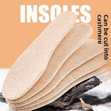 2pcs/1set, Soft & Warm Wool Insoles, 10.63in/27cm Wool Felt Insoles, Thick Fleece Lining, Breathable Foot Pads, Non-Slip & Wear-Resistant, Suitable For Outdoor Activities And Daily Work, Unisex Design, Trimmable - Style Random - View 5
