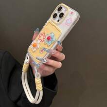 3D彩色花朵掛繩卡套手機殼，適用Apple 18 Pro Max/17 Pro Max/16 Pro Max/15 Pro Max，新款11創意12軟殼，11防震14 Pro/13全包覆保護殼，女款17 Pro Max/17/Pro/17 Plus/17 - 黃色 - 查看 5