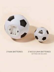1pc Creative Football Shaped Night Light, 8cm With Battery, 14cm Without Battery, With Wooden Stand/Without Wooden Stand, Boys Room Decor, Christmas Holiday Gift Night Light - Yellow - View 7