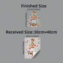 BRUP 1PC Beautiful Christmas Tree Static Window Cling, Merry Christmas Glass Decal, Gift Box Bell Gingerbread House Snowflake Star For Kids Room Home Shop - Multicolor - View 9