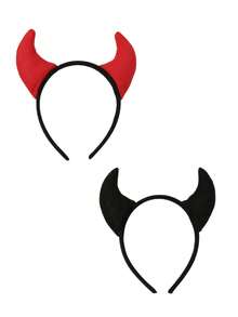 3/1pc Halloween Accessories Devil Horn Headband, Black & Red Dark Devil Horns Gothic Headpiece, Daily Festival Funny Costume Prop - Multicolor - View 18