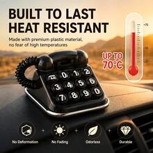 A Vintage Telephone-Style Car Figurine, A Temporary Parking And Moving Car Mobile Phone Number Sign Function Figurine, Cute And Small - Multicolor - View 2