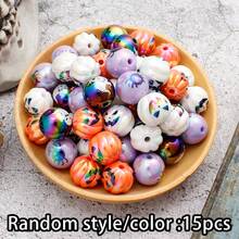 15pcs Gothic Halloween Series DIY Jewelry Beads, Pumpkin, Ghost, Spider, Skull, Spider Web Shaped Beads, Suitable For Handmade DIY Materials, Jewelry Making Materials, Keychains And Party Decorations, Cute Style, Ideal Accessories For Creative Handmade Crafts - Multicolor - View 12