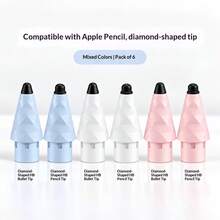 2/4/6PCS Replacement Pencil Tips For Apple Pencil 1st/2nd Gen, Rhombus Silent Modification, Metal Paper-Like Film, Wear-Resistant Damping Needle Tip For IPad Pro - Multicolor - View 14