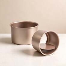 Round Cake Pan Detachable Non-Stick Carbon Steel Baking Mold For Mousse Cookies Easy Release DIY - Gold - View 6