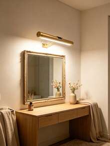 USB Rechargeable LED Mirror Wall Light, LED Makeup Mirror Front Light, 3-Color Adjustable Reading Light, Remote Control Timer Modern Hollow Bedside Lamp, Bedroom Study Office Indoor Lighting, Gold Optional, Touch Dimming, Bedroom/Dormitory Light - Three Colors - View 9