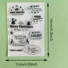 Christmas Clear Silicone Stamps Set, Transparent Rubber Seal With Santa Snowman Gnome Xmas Ornament Patterns, Reusable Stamp For DIY Scrapbooking Card Making Journaling Paper Craft Decorations - SD-5 - View 22