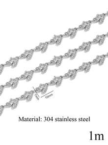 1-Meter Stainless Steel 18K Gold-Plated Chain Necklace And Bracelet With Flowers, Branches, Windmills, Cherries, And More-DIY Jewelry Making - Chain - View 16