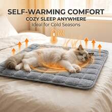 Self-Heating Cat Mat, Self-Heating Dog Mat, Reflective Body Heat, Super Warm Pet Mat, Washable Dog Cat Bed, Striped Mattress, Blanket - Multicolor - View 3