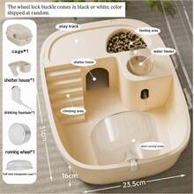 All-In-One Hamster Cage, Panoramic Transparent Dome Hamster Villa, Equipped With Silent Running Wheel, Food Bowl And Water Bottle, Small Pet Habitat - one-size - View 9