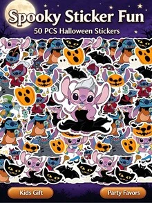 Lilo & Stitch Bộ 50 miếng nhãn dán cá nhân hóa Stitch & Angel ngọt ngào, họa tiết hoạt hình dễ thương, bảng màu macaron mềm mại, nhiều chi tiết nhỏ phong phú, phù hợp trang trí hành lý, sổ tay, máy tính, lịch kế hoạch. Không cần dụng cụ bổ sung, dễ dán và tùy chỉnh đồ vật, mang không khí nhẹ nhàng và chữa lành. Nhỏ gọn và nhẹ, dễ bảo quản, hoàn hảo cho thủ công học sinh, collage lịch kế hoạch, bộ sưu tập DIY cho người yêu hoạt hình. - Nhiều màu - Xem 2