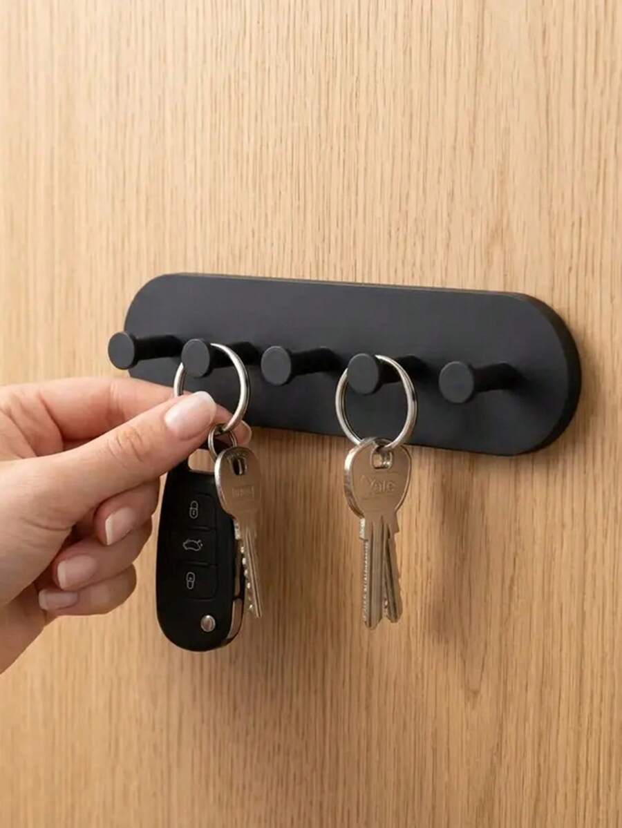 1 cái móc treo tường nhựa không cần khoan, giá lưu trữ chìa khóa treo sau cửa nhà - Xem 1