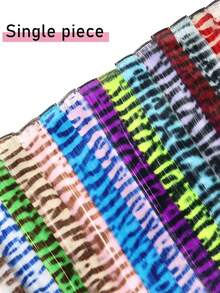 Autumn Leopard Print Clip-In Hair Extensions With Ear-Hook Feather Hair Pieces - Multicolor - View 3