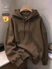 Autumn/Winter Women's Coffee-Colored Fuzzy Hooded Sweatshirt, Custom Streetwear Style With Colorful Digital Print - Brown - View 4