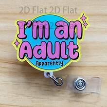 Retractable D-Shaped Badge Reel, Cute Cartoon Design, Nurse Hospital ID Badge Holder Lanyard, Office Use, 1pc - A - View 5