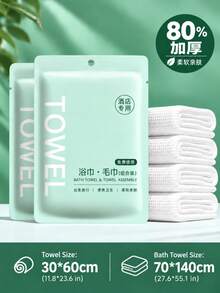 1/10/30/60pcs/Set Disposable Bath Towel And Towel Set, Suitable For Camping, Gym, Hotel, Travel Essentials, Bathroom Supplies - Multicolor - View 1