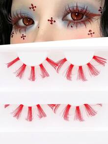 1 Pair Long Curly Lightweight Colorful Eyelashes, Japanese Style Soft Eyelash Extensions - M07 - View 1
