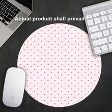 Round Polka‑Dot Mouse Pad, Cute Solid Base Non‑Slip Rubber Mousepad For Desktop Office Work - View 4