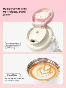 MINISO 保溫咖啡杯，多色可選，附蓋子與掛繩，適用於飲品與果汁，冬季必備，生日禮物首選，容量 368ml - 淺藍色 - 查看 4