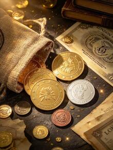 1件裝紀念幣套組 魔幻世界硬幣 粉絲收藏禮品 適合送禮與贈品 - 彩色 - 查看 2