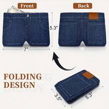 Creative Mini Wallet, Denim Wallet, Slim Bifold Wallet With Driver's License Card Holder, Multi-Function Credit Card Holder, Large Capacity, Portable Cash Wallet, Suitable For Work, Business, Commute, Office, Anniversary, Couples - A - View 3