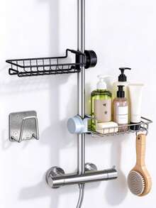 1 Drain Storage Rack, Sink Spherical Organizer, Stainless Steel Material, Can Be Used To Store Sponges, Soaps, Brushes, Towels, Bathroom Shower Storage Rack - Multicolor - View 1