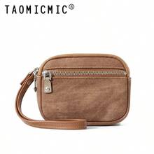 Dompet Clutch Wanita, Dompet Koin Mini PU Portabel, Tas Penyimpanan Kecil dengan Resleting Ganda, Organizer Multi-Kompartemen - MultiWarna - View 6