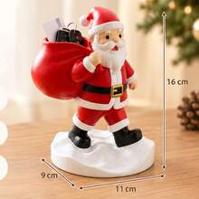 1PC-Christmas Resin Santa Claus Sculpture Ornament, Home & Office Desktop Multi-Functional Storage Decor, Desktop Office Holiday Decoration, Christmas Gift For Family - Multicolor - View 3