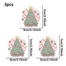 1pc/2pcs/3pcs Christmas Tree Gift Box Pattern Heat Transfer Stickers, Suitable For DIY T-Shirts, Jeans, Pillows, Backpacks, Hats And Sofa Covers, Waterproof, Fade-Resistant, Durable, Washable Plastic Stickers, Fun Patterns, Fabric Decoration, Clothing Embellishment, Craft Enthusiasts - Multicolor - View 4