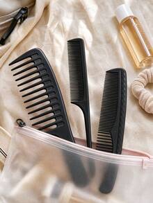 3pcs Wide Tooth Comb Set, Includes Tail Comb, Suitable For Thick Long Hair, Perfect For Back To School, Autumn Travel And Daily Use. - Upgraded Version - View 7