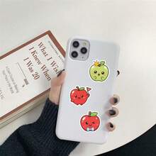 50pcs Cute Cartoon Apple Stickers For Laptop Water Cup Refrigerator Book Luggage Table Helmet Skateboard Guitar Scrapbook DIY Boxes Packing Label Party Sticker - Multicolor - View 6