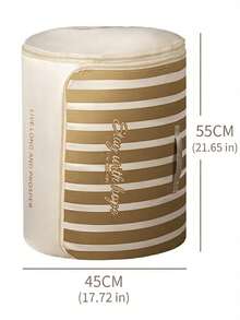 Minimalist, Cylindrical, Compressible Storage Bag Featuring A Striped Print, A Carrying Handle, And A Dual-Zipper Closure. Portable And Space-Saving, It Is Designed For Storing Bedding And Blankets-Perfect For Year-Round Home Use. - Multicolor - View 18