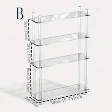 3-Tier Transparent Acrylic Display Stand, Transparent Vertical Storage Rack, Open Acrylic Bookshelf, Multi-Layer Corner Display Shelf, For Home Decor, Collectibles, Books, Home Storage And Organization - Multicolor - View 7