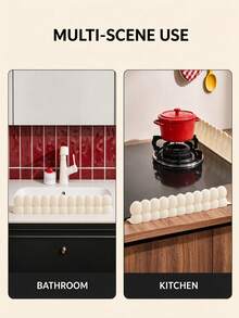 Bubble Design Silicone Sink Splash Guard With Suction Cups, Flexible Water Dam Retaining Strip, Kitchen Bathroom Countertop Edge Water Blocker For Dish Washing & Vanity Sink - Multiple Styles - View 7