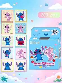 200PCS Cute Stitch Roll Stickers, Playful Cartoon Stitch Stickers, Can Decorate Notebooks, Phone Cases, Tumblers, Luggage, Tablets, Scooters, Storage Boxes, DIY Journaling Materials, Gift Sealing Stickers, Creative Handmade Stickers, Diverse Adorable Patterns, Roll Design Convenient To Carry, Easily DIY Various Flat Items - Multicolor - View 1