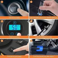 Bomba de aire de emergencia para coche, equipo de iluminación, inflador de neumáticos de alta precisión, dispositivo todo en uno compresor de aire rápido, adecuado para coches y bicicletas. - Cableado - Ver 2